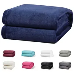 Wohndecke Luxury Kuscheldecke, 150x200 cm, 220x240 cm, 230x270 cm, Buymax, super weiche Fleece-Tagesdecke, Sofadecke blau 230 cm x 270 cm