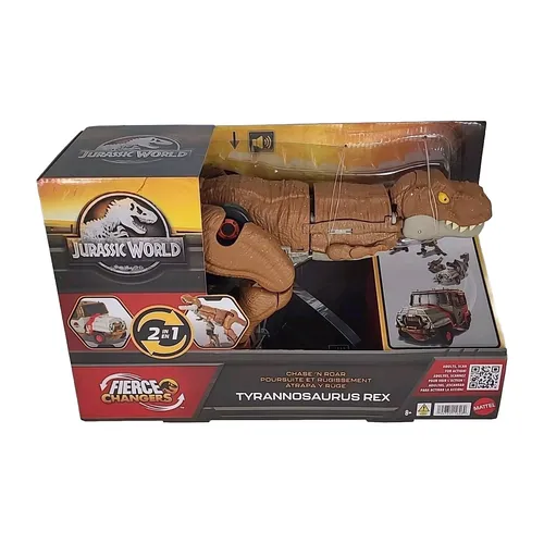 JURASSIC WORLD Fierce Changers Tyrannosaurus Rex - Dinosaurier & prähistorische Kreaturen für Kinder, 2-in-1 Verwandlungsspielzeug vom T-Rex zum Off-Road-Truck in 28 Schritten für kreativen Spielspaß!