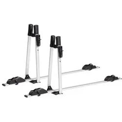 2x VDP Fahrradträger ALU Premium + Dachträger VDP Delta kompatibel mit für VW Passat (B8) (4 Türer) ab 2014 - Silber/Schwarz