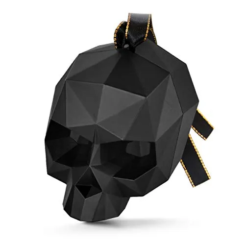 Totenkopf Skull Dekoration Halloween Schädel Ornament zum Aufhängen geometrisch schwarz 8cm Baumschmuck Fenster Deko (1)