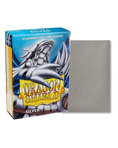 Dragon Shield Sammelkarte Japanese Size Matte Sleeves (60) - Silver, hochwertige silberne Kartenhüllen für optimalen Schutz und langlebige Sammlung
