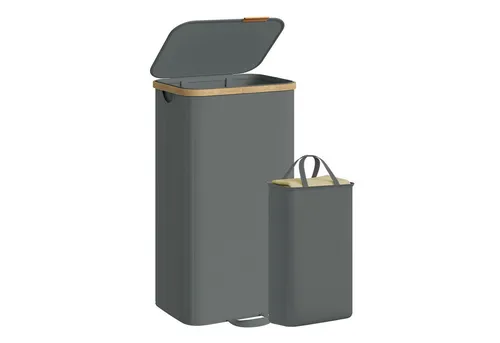 SONGMICS Wäschekorb, Wäschekorb mit Deckel, Wäschesammler, Wäschetruhe, herausnehmbar