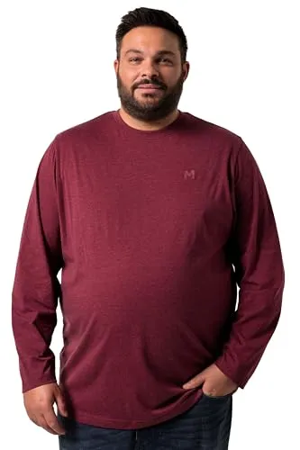 Men Plus Herren große Größen Übergrößen Menswear L-8XL Men+ Langarmshirt, Basic, Rundhals, bis 8 XL aubergine 8XL 836307350-8XL