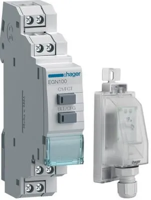 Hager EGK100 Digitale Zeitschaltuhr BT Aufbaufühler - Sonstige Elektroinstallationsartikel mit Bluetooth-Funktion für ortsabhängige Steuerung, ideal für flexible Zeitplanung und einfache Programmierung über App.
