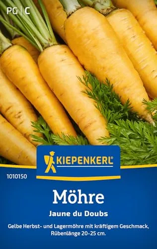 Kiepenkerl Möhrensamen Jaune du Doubs 1010150 - Gelbe Herbst- und Lagermöhre mit kräftigem Geschmack - Gemüsepflanzen, Saatgut, Samen Gemüse, Karotte