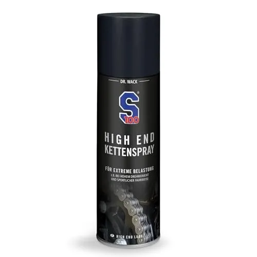 Dr. Wack S100 High End Kettenspray 300 ml - Kettenpflege-Spray für Motorräder, bietet optimalen Schutz und verlängert die Lebensdauer der Kette. Ideal für alle Fahrzeugmarken.