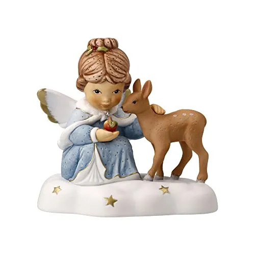 Goebel Engelfigur Ich Pass auf Dich auf – Winterengelchen Nina & Marco - Sammlerfigur aus hochwertigem Biskuitporzellan, liebevoll gestaltet mit Kristallstern – ein ideales Geschenk und einzigartiges Sammlerstück.