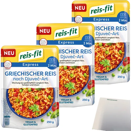 Reis-Fit Express griechischer Reis nach Djuvec-Art 3er Pack 3x250g Packung usy
