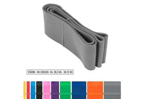 GORILLA SPORTS Trainingsband Fitnessbänder, 10 verschiedenen Stärken, Elastische, Resistance Bands, Widerstandsbänder, Gymnastikband, Training, Pilates, Yoga, Physio