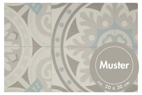 misento Vinylboden Arctic in Boho Fliesenoptik, für Feuchtraum- und Privatbereiche, PVC Bodenbelag Meterware 200/400 cm Breite, 2,8 mm Stärke