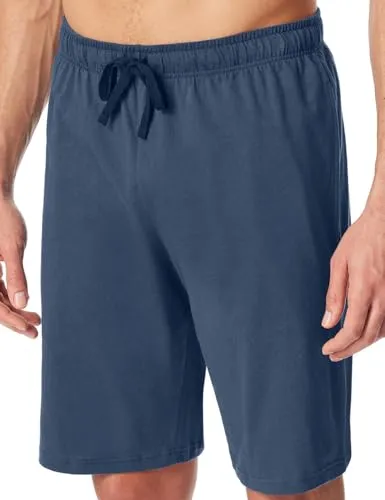 Schiesser Mix and Relax Baumwoll-Bermuda Shorts Blau - Herren-Shorts aus 100% Baumwolle mit elastischem Bund und praktischen Seitentaschen – ideal für entspannte Stunden zu Hause oder unterwegs.