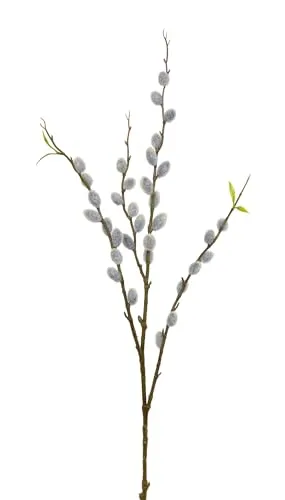 Seidenblumen Roß Weidenkätzchenzweig Nature 80cm FT künstliche Weidenkätzchen Salix künstlicher AST Palmkätzchen