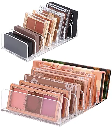 Xespis 2 Stück Lidschatten Organizer, Kosmetik Organizer mit 7 Fächern, Paletten Organizer Schminke für Lidschatten Aufbewahrung