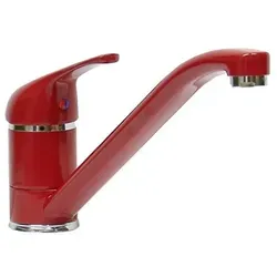 Einhebel Küchenarmatur Spültischarmatur Wasserhahn Rot - Hochwertige Armatur mit schwenkbarem Auslauf, korrosionsbeständigem Messingkörper und wassersparendem Luftsprudler – ideal für moderne Küchen.