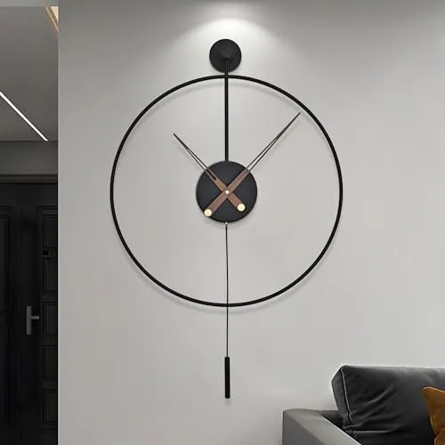 Moderne Pendel-Wanduhr – Minimalistische Design Uhr für Wohnzimmer, Küche, Büro - Stylische Wanduhren im minimalistischen Design, geräuschloses Uhrwerk für eine ruhige Umgebung und hochwertige Materialien für eine langlebige Heimdekoration.