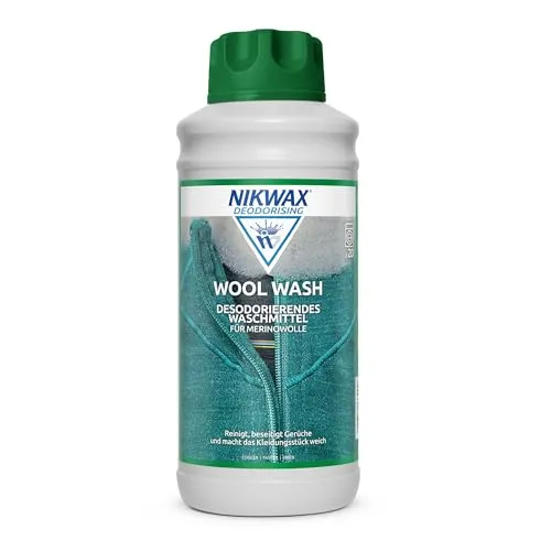 Produktbild Nikwax Wool Wash 1L, Leistungsstarker Wollreiniger. Reinigt, macht weich, verbessert die Feuchtigkeitstransport- & der Trocknungseigenschaften der Wolle, erfrischt Wolle & Merino-Sportbekleidung