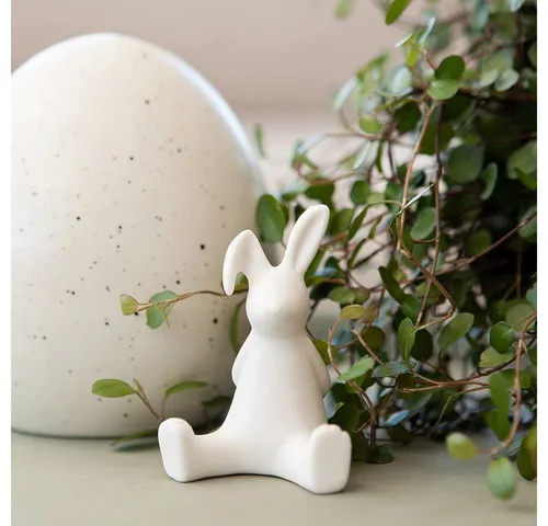 Storefactory Dekoobjekt Hase Stampe mini sitzend in weiß