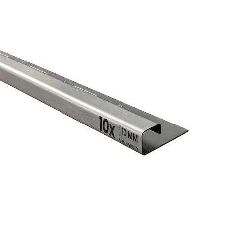 Edelstahlschiene 10x Quadrat-Profil L250cm - Treppenbestandteile aus hochwertigem V2A Edelstahl, pflegeleicht und langlebig. Ideal zum Kantenschutz und zur optischen Aufwertung von Fliesenübergängen.