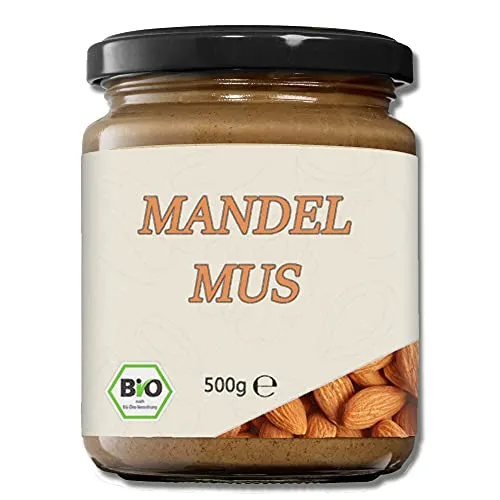 Mynatura Bio Mandelmus I Aus frischen Mandeln I Mus I Brotaufstrich I Almond-Butter I Mandel I Backen I Im Glas (1x 500g)