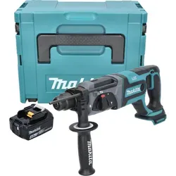 Makita DHR 241 M1J Akku Bohrhammer 18 V - Akkubohrhammer mit 2,0 J Schlagenergie, inklusive 4,0 Ah Lithium-Ionen Akku und praktischem Makpac Koffer – ideal für effizientes Bohren und Meißeln.