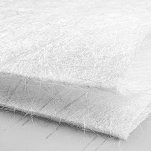 Glasfasermatte 450g/m² 5m² Pulvergebunden E-Glas Verstärkungsfaser für Polyesterharz, hervorragende Tränkungseigenschaften, sehr gute Drapierbarkeit