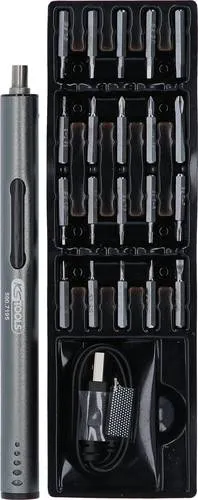 KS Tools 500.7195 Feinmechanik-USB-Akku-Schraubendreher - Li-Ionen-Akku 3,7 V 260 mAh, leicht und ideal für netzunabhängiges Arbeiten mit Schnellladefunktion