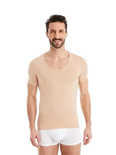 FINN Herren Funktions-Unterhemd - V-Ausschnitt Anti-Schweiß Shirt - Herren-Unterhemden mit speziellen Einsätzen für optimale Luftzirkulation, die Schweißflecken reduzieren. Ultra weich aus Lenzing® Modal für höchsten Tragekomfort und Bewegungsfreiheit.