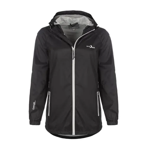 Blue Wave Damen Funktionsjacke Fabienne - Wasserabweisende Outdoor-Jacke in Schwarz - Funktionsjacke für Damen, ideal für Outdoor-Aktivitäten. Mit einer Wassersäule von 5000 mm bietet sie hervorragenden Schutz gegen Regen, ist winddicht und atmungsaktiv.