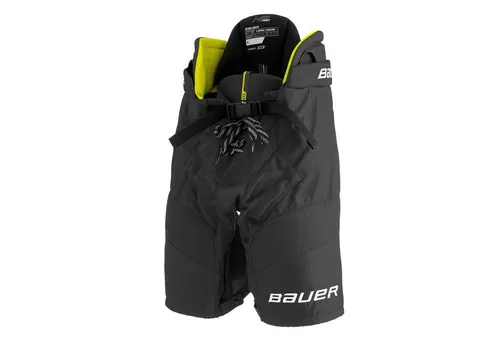 Bauer Schutzhose Pro Junior – Optimaler Schutz für junge Spieler - Hochwertige Bauer Pro Junior Schutzhose für Hockeyspieler. Mit abnehmbaren Oberschenkelschutz und einstellbarem Gürtel für maximalen Komfort und Anpassungsfähigkeit.