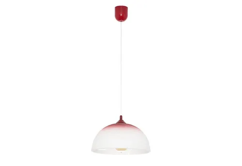 ADANIA Pendelleuchte Rot Weiß Ø30 cm - Moderne Pendelleuchte mit satiniertem Glasschirm für blendfreies Licht, perfekt für Esszimmer und Küche. Höhenverstellbar für individuelle Anpassung über jedem Esstisch.