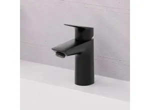 hansgrohe Logis Einhebel-Waschtischmischer 100 - mattschwarz - Waschtischarmaturen mit elegantem softsquare-Design, EcoSmart-Technologie für maximal 5 l/min und AirPower für spritzfreien Wasserstrahl. Langlebig und einfach zu installieren.