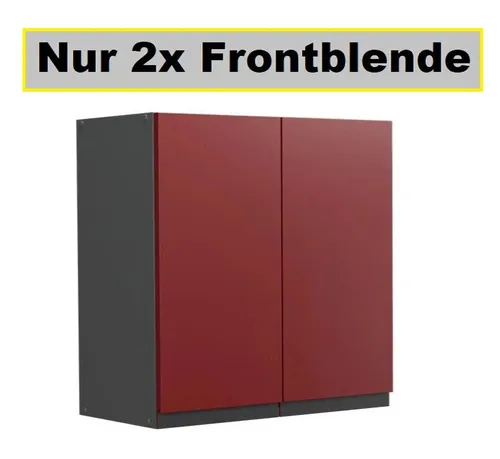 Vicco Frontblende für Hängeschrank Rot 60 cm J-Shape, R-Line grifflos Neu