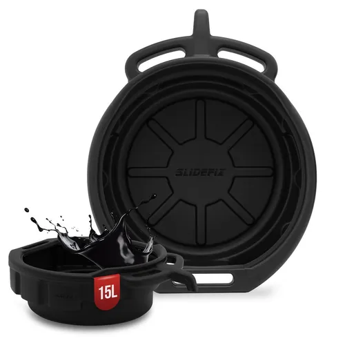 Slidefix Ölwanne 15L Ölauffangwanne Motorrad Ölwechselbehälter ⌀ 45cm schwarz