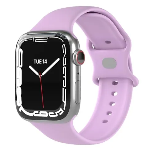 EAZY CASE Sport Armband für Apple Watch 44mm / 45mm / 46mm / 49mm verstellbares Silikon Ersatzarmband Sport Loop Band für Apple Watch Serie 11 10 9 8 7 6 5 4 3 2 1 SE für Damen Herren Lila