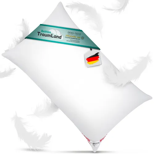 Mega Preis Canada Daunenkissen 40x80 cm - Hochwertiges Daunenkissen mit 500g Feder/Daunenmischung, pflegeleicht und schadstoffgeprüft, ideal für Schlafzimmer und Gästezimmer.