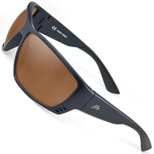 Fortis Vista Brown 247 - Polarisationsbrille für Angler - Sportbrille mit UV400-Schutz und hoher optischer Präzision, ideal für Angler. Inklusive Brillenputztuch und Hardcase für optimalen Schutz.