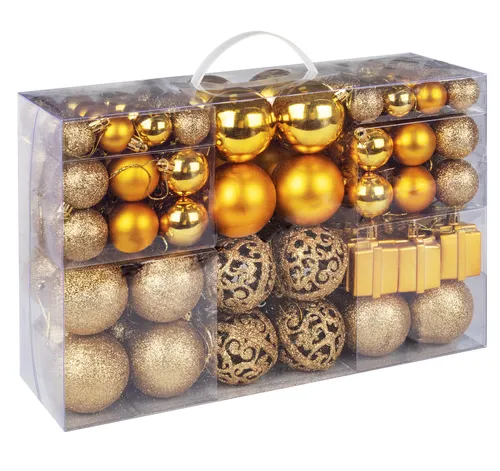 Bruchsichere Christbaumkugeln 100er Set - Türkis - Weihnachtsbaumkugeln aus bruchsicherem Kunststoff, ideal für Innen- und Außenbereich. 100 Stück in verschiedenen Größen, geliefert in praktischer Box.