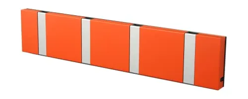 LoCa Knax 4 Wandgarderobe orange mit grauen Haken in grau von Knax LoCa