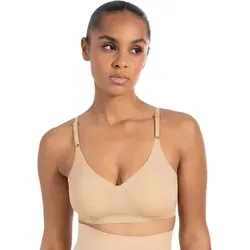 Smilodox Bralette Nysa mit Cups, leicht bügellos Komfort BH, anpassbare Träger Hochwertige Underwear, vielseitig einsetzbar, leichte Shapewear beige S