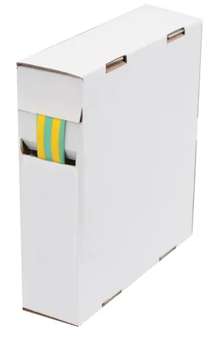 Schrumpfschlauch 2:1 (D=12,7mm/d=6,4mm) 8 m in Grün Gelb praktische Spender Box