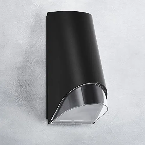 max K O M F O R T LED Außenwandleuchte GU10 Schwarz pulverbeschichtet IP44 – Robuste Aluminium-Wandlampe für Garten, Fassade & Hauswand – Außenleuchte ohne Leuchtmittel 348A-BK