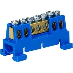 Verteilerklemme 7-polig auf TH Schiene blau 8061