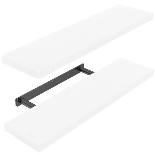 STOREMIC Wandregal, regal weiß wand 60cm, Leicht zu montieren Regalbrett 2er-Set, Moderne dekorative Schweberegal für Schlafzimmer, Küche, Büro, Wohnzimmer, weiß
