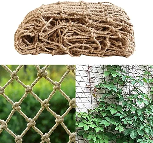 2m x 5m Jute-Netz für Kletterpflanzen - Gartennetz aus biologisch abbaubarer Jute, ideal für das Klettern von Pflanzen. Robust und langlebig, perfekt für Gemüse und Blumen, umweltfreundlich und einfach zu installieren.