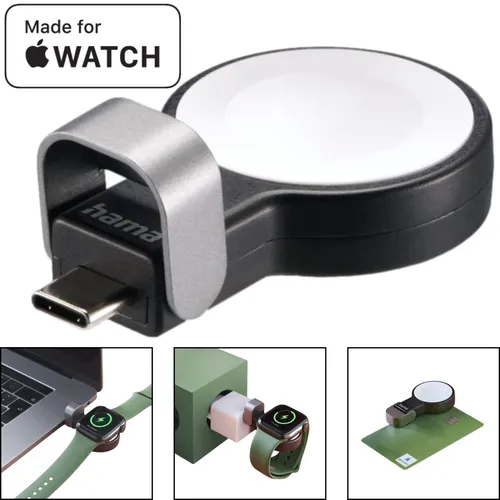 Hama USB-C Ladegerät Wireless Charger Kabellos für Apple Watch 6 7 8 9 10 11 SE