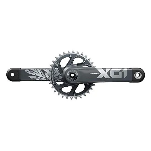 SRAM X01 Eagle Kettenradgarnitur 32z, Schwarz - Kurbel & -garnituren mit glänzendem Finish und Carbon Farbaufkleber, perfekt für anspruchsvolle Mountainbiker, die Leistung und Stil suchen.
