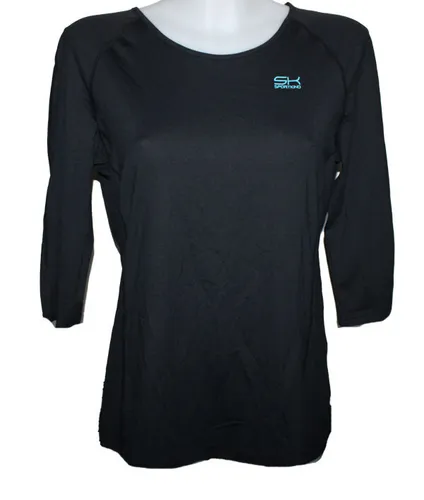 T SHIRT TENNISSHIRT TENNIS LONGSLEEVE 3/4 ARM SPORTKIND 126642 SCHWARZ 40 L NEU