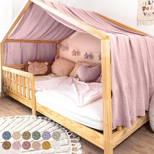 lilimaus Betthimmel aus Musselin für Kinderzimmer in pink von lilimaus