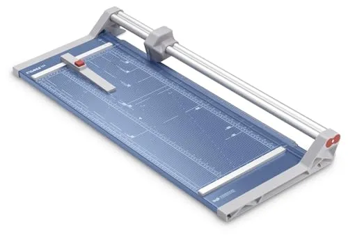 Dahle Rollenschneider 554, 3. Generation, A2 - Papierschneidemaschine für bis zu 20 Blatt, Schnittlänge 720 mm, mit automatischer Pressung und ergonomischem Schneidkopf für präzise Ergebnisse.