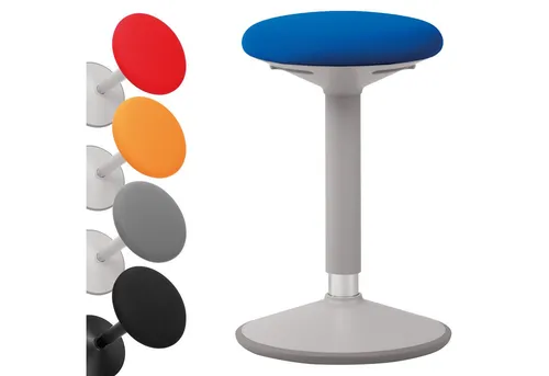 boho office® Stehhilfe, ergonomische Sitzhilfe, höhenverstellbar in Blau - Bürostuhl mit ergonomischem Design und höhenverstellbarem Bereich von 56-81 cm, ideal für gesundes Sitzen und Arbeiten.